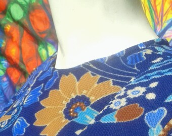 Vintage 1970's Psychedelic Fit and Flare Dress