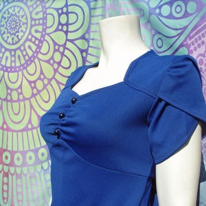 Vintage 1970&#39;s Royal Blue A-Line Maxi Robe