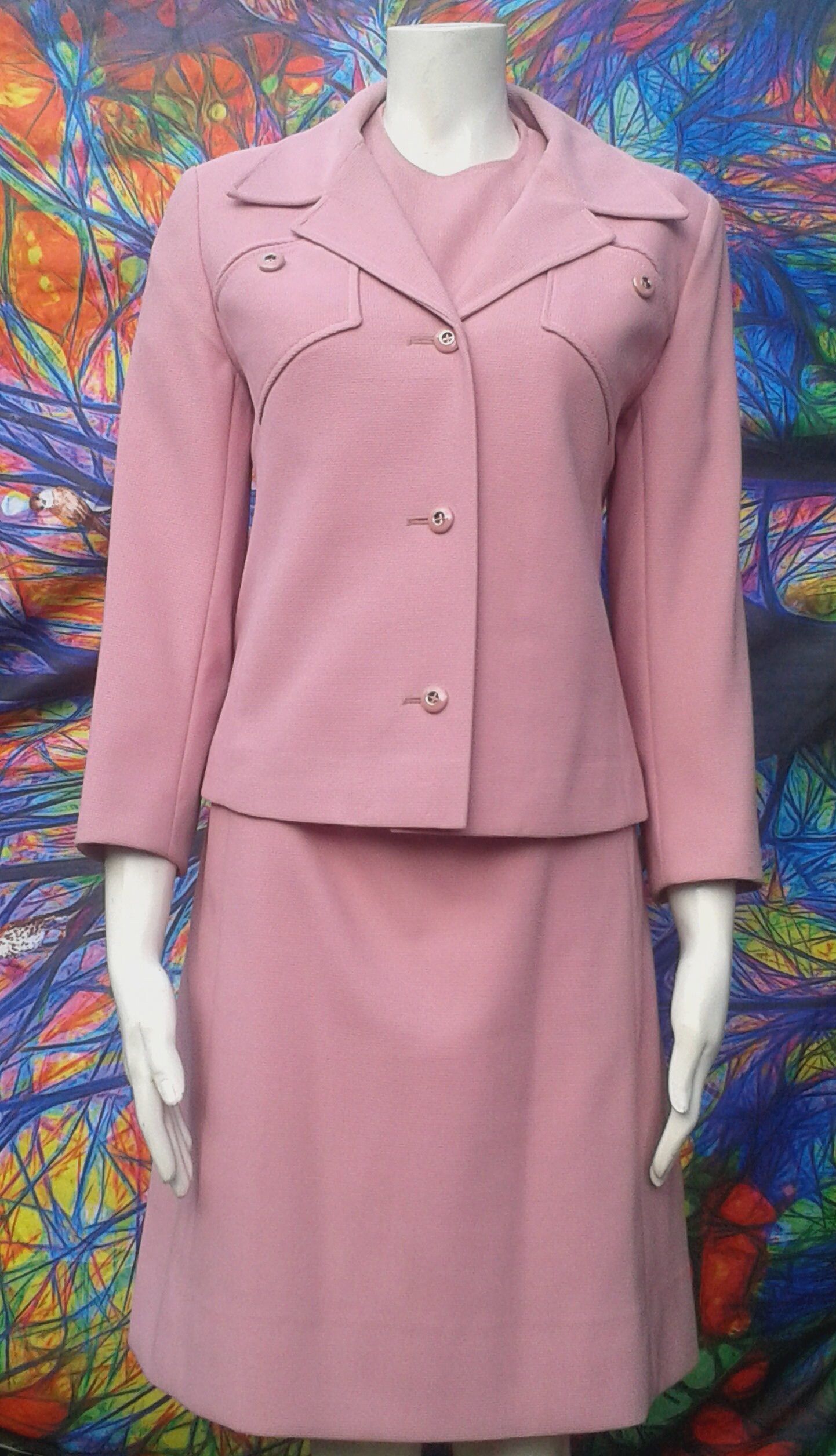 Vintage 1960's Pink Jackie Kennedy Style Dress Suit by - Etsy UK