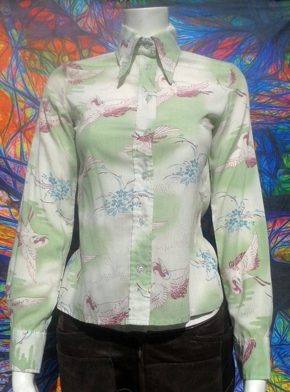 Vintage 1970's Dagger Collar Shirt - image 3