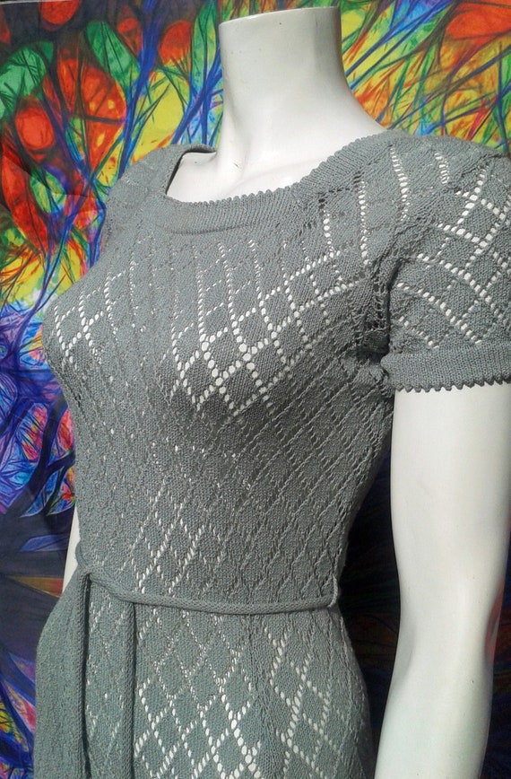 Vintage 1960s / 1970's long knitted dress by Jerse