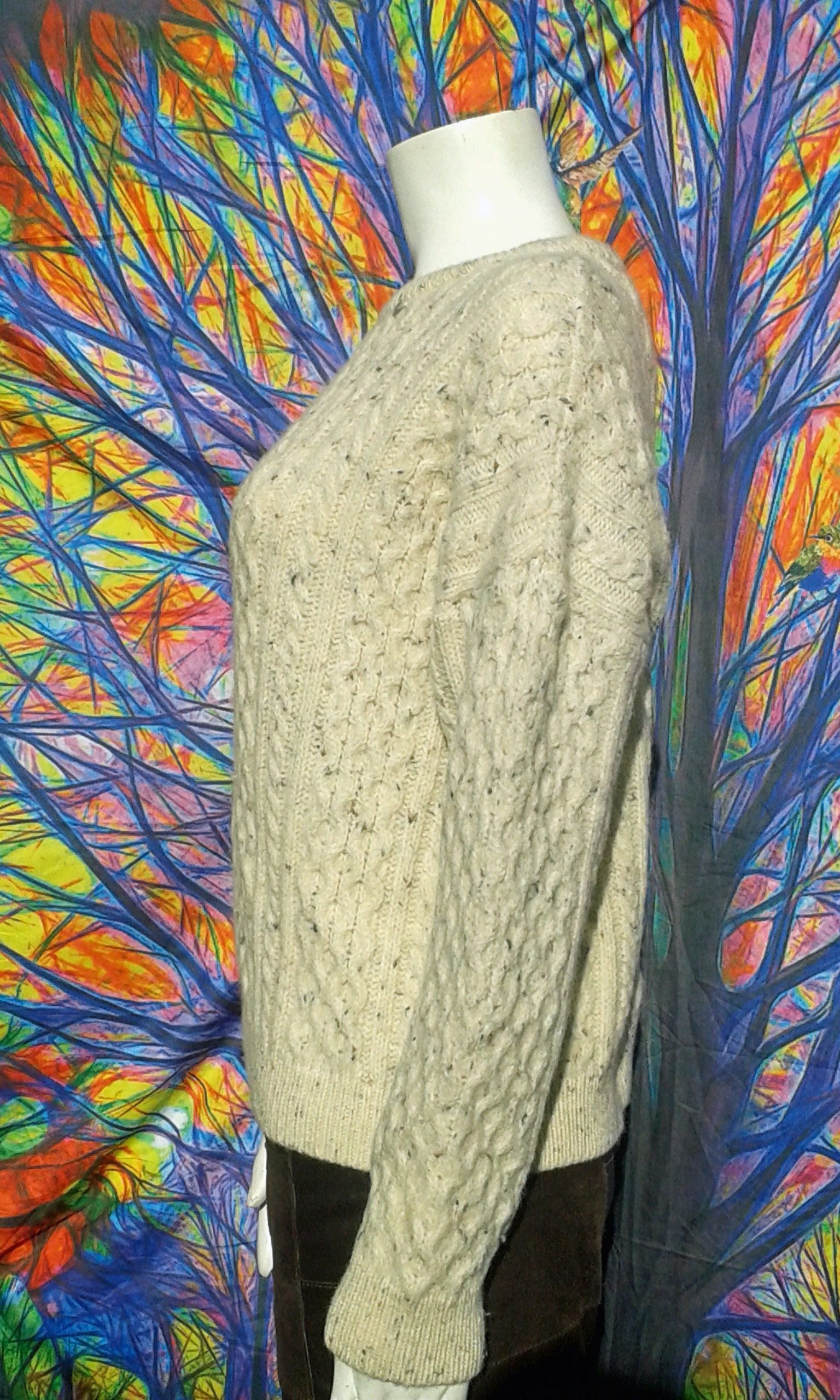 お歳暮 のし Vintage 80's Naturally British Pure Wool Cable Knit Sweater トップス