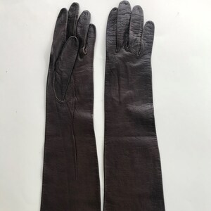 Vintage French Long Brown Kid Gloves