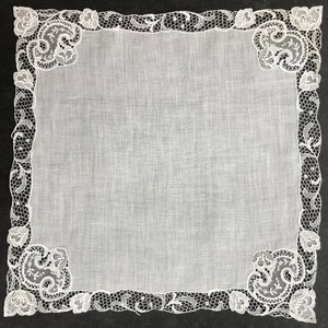 Vintage Elegant Lace Bordered Handkerchief