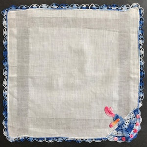 Vintage Sunbonnet Girl Crocheted On Hanky