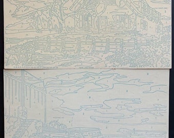 Vintage Unfinished Paint By Number Pictures