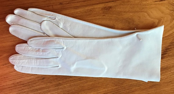 Vintage Italian Madova White Kid Gloves - image 1