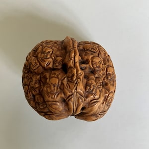 Vintage Monk Carved English Walnut