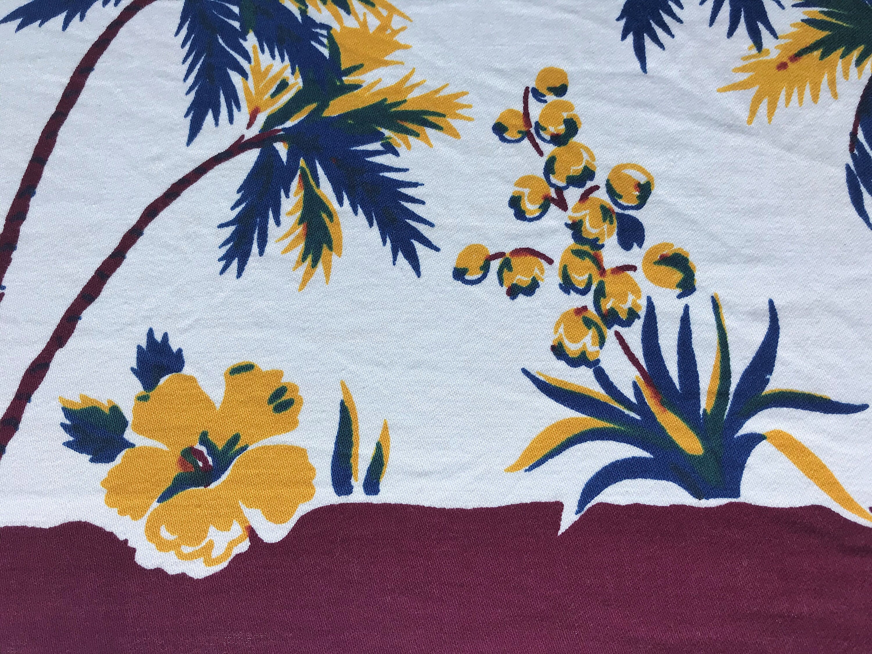 Vintage Tropical Palm Tree Tablecloth Etsy