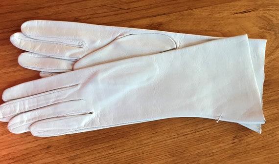 Vintage Italian Madova White Kid Gloves - image 7