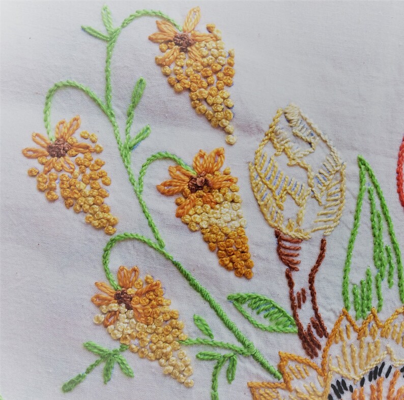 Vintage Hand Embroidered Tablecloth