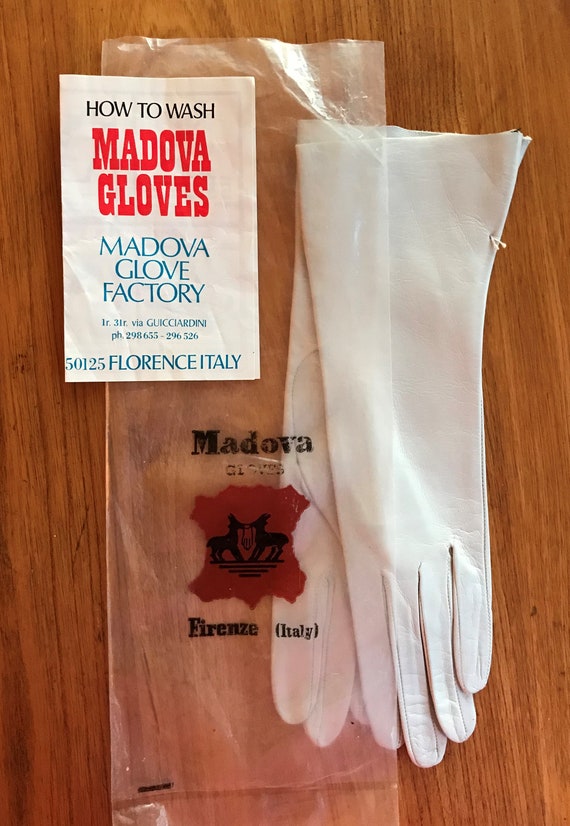 Vintage Italian Madova White Kid Gloves - image 2