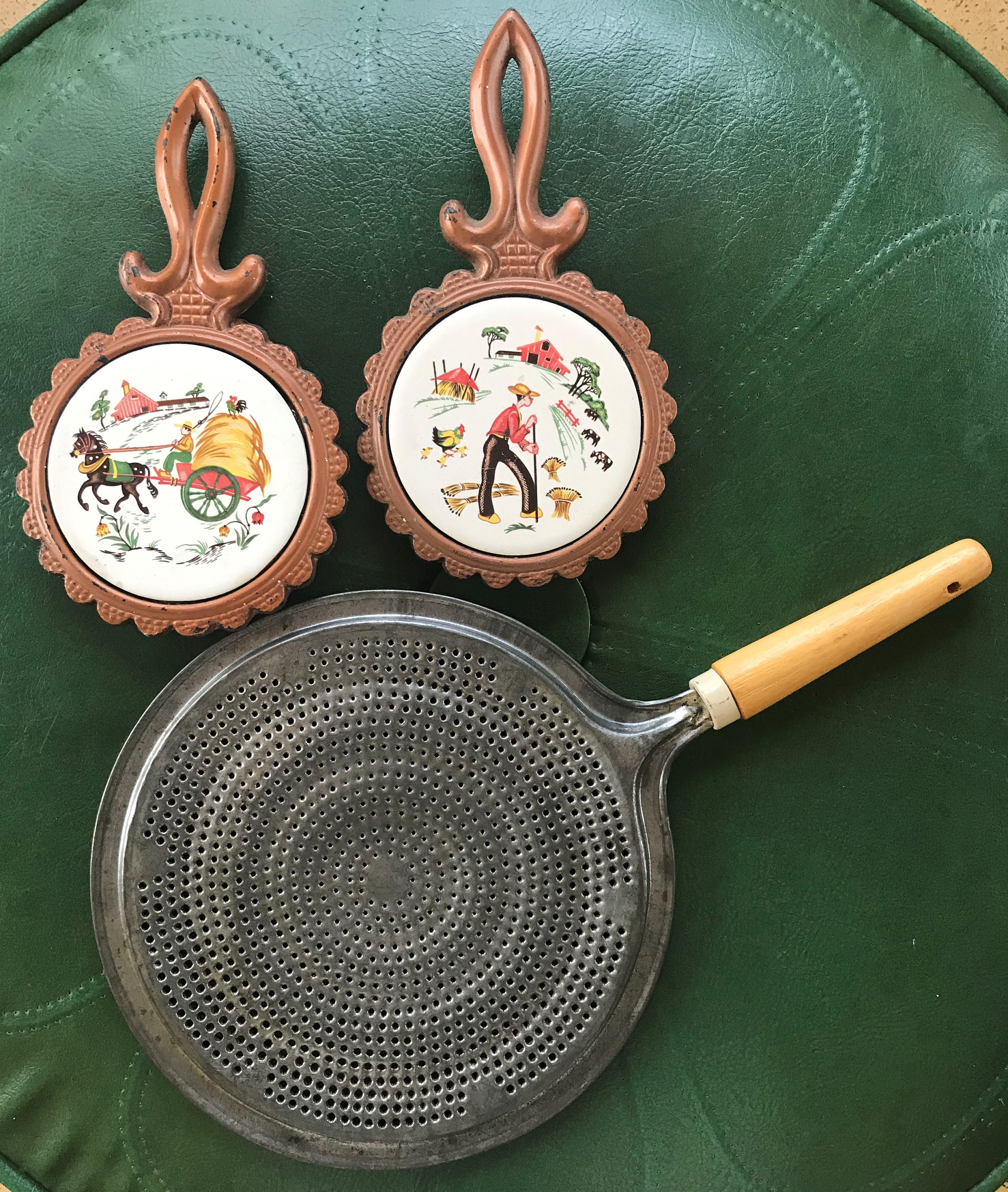 Three Vintage Trivets Etsy