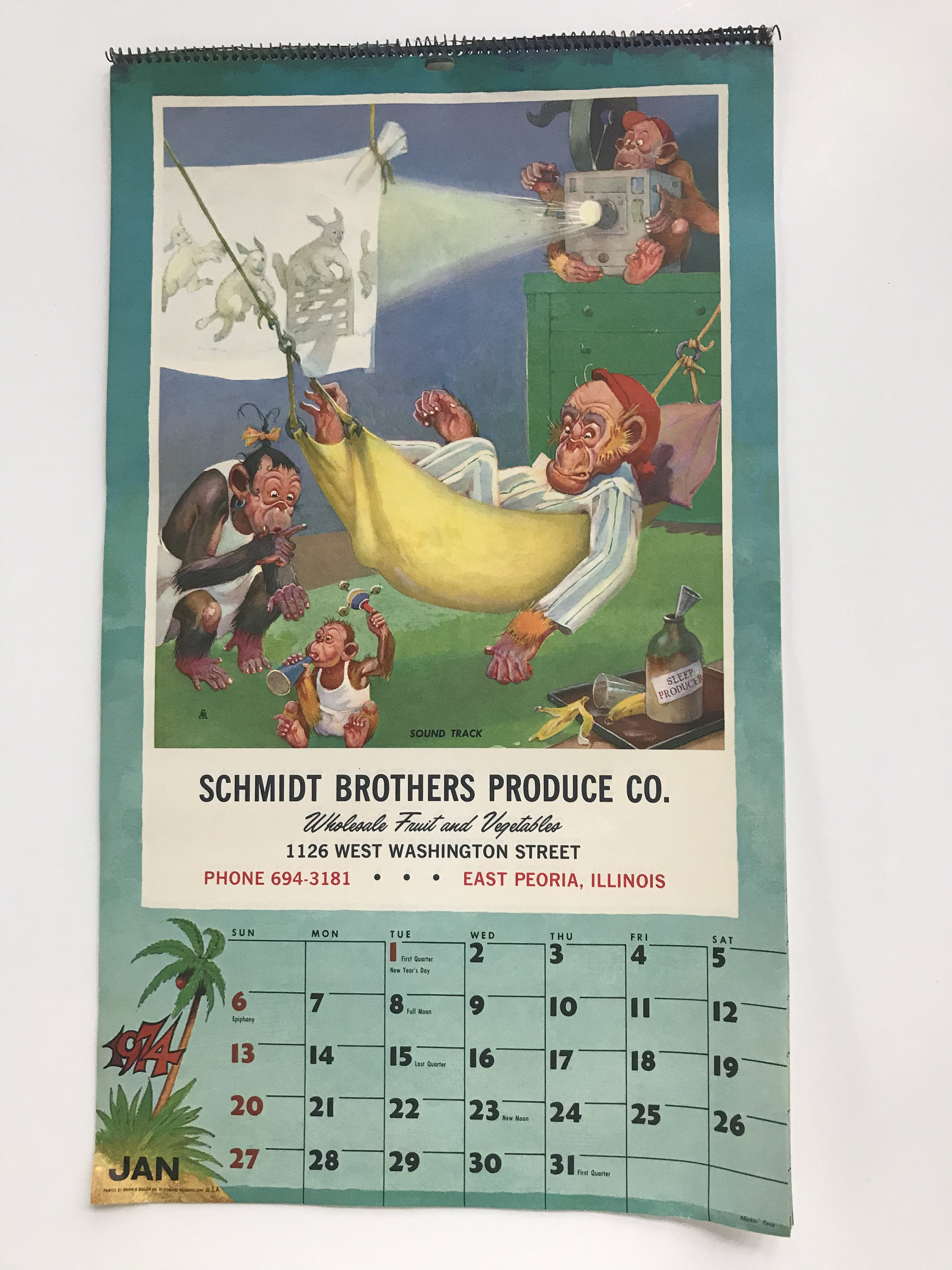 Vintage 1974 Monkey Calendar Etsy Vintage 1974 Monkey Calendar Etsy