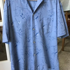 Vintage Hawaiin Men&#39;s Shirt With Hula Girls