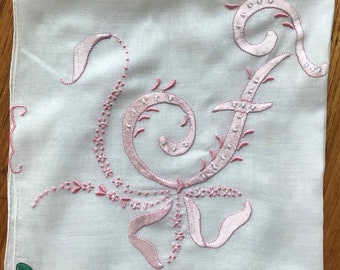 Vintage Madeira Style Monogrammed Handkerchief