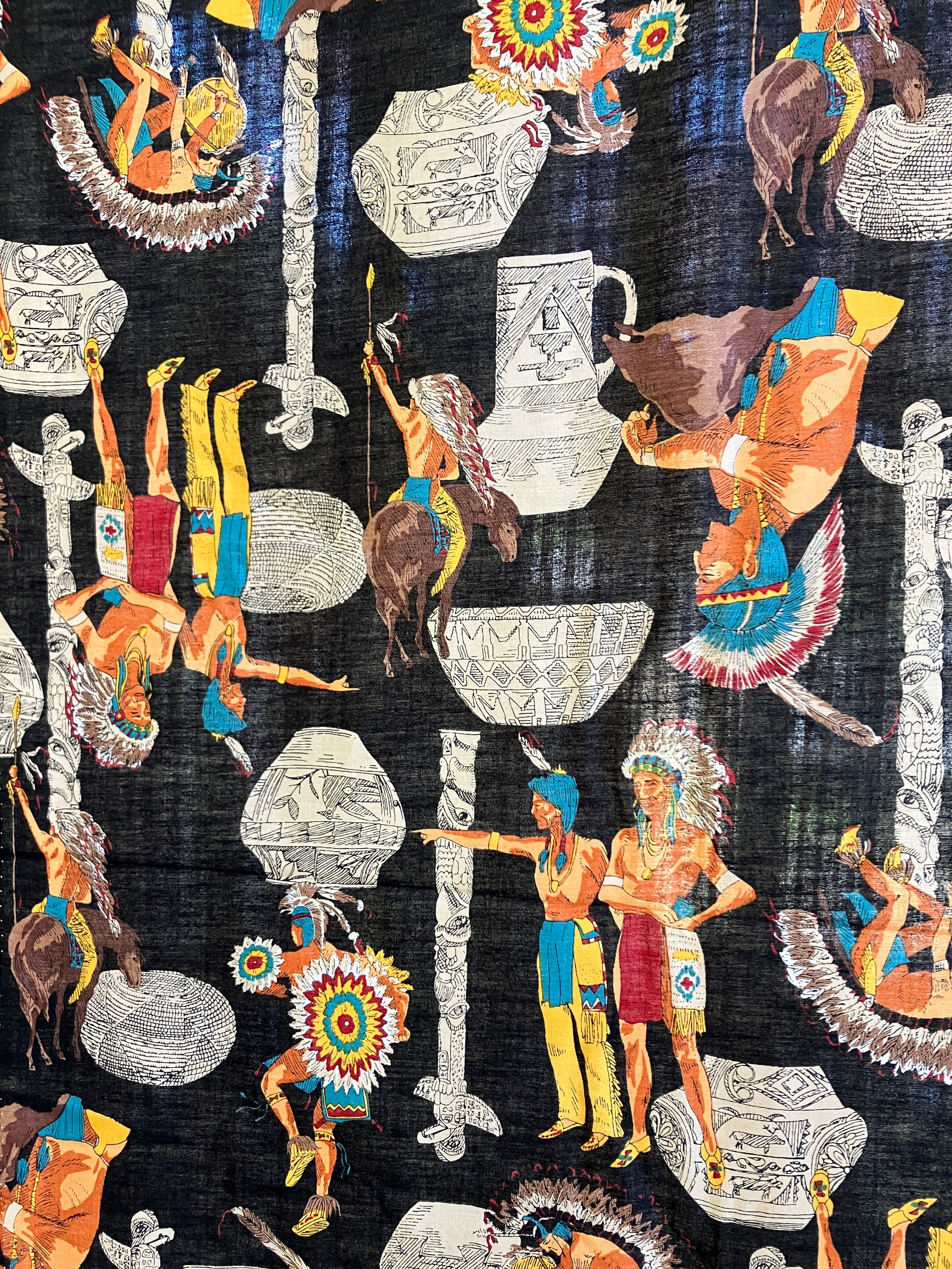Vintage Fabric - Native American Print by Hoffman - Etsy