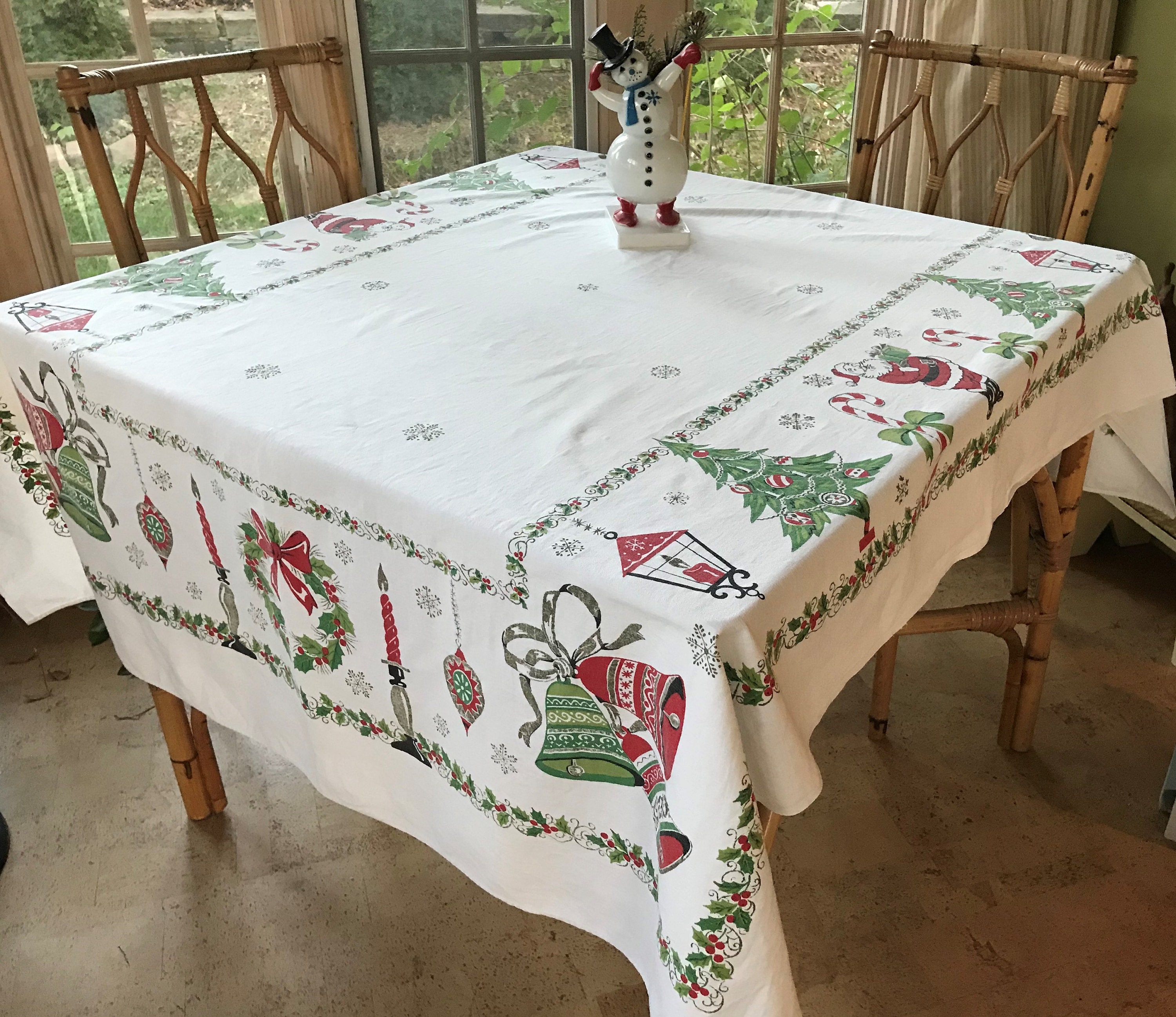 Vintage Christmas Tablecloth 