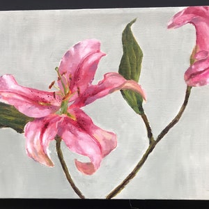 Vintage Original Lily Painting