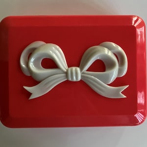Vintage Plastic Box With White Bow
