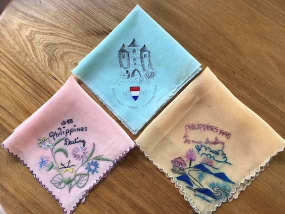 小物 1900s Hand Embroidery Handkerchief 小物 1900s Hand Embroidery Handkerchief LOT of 16 VINTAGE