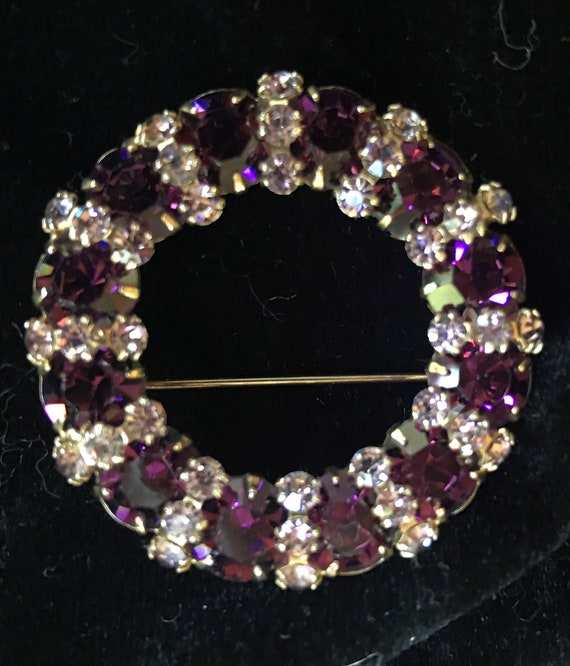 Vintage Purple Brooch And Earrings - image 8