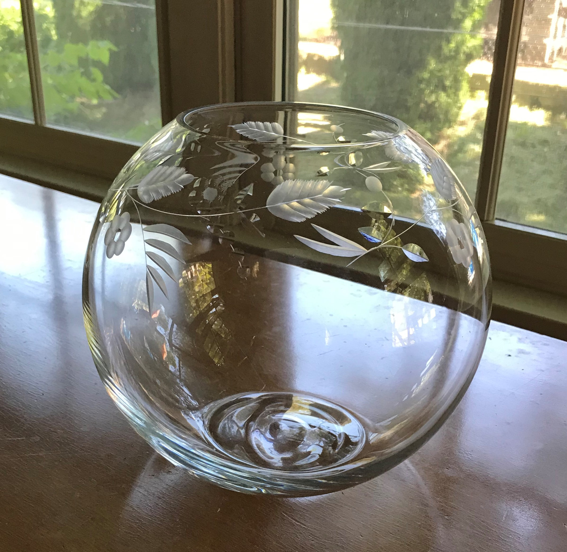 Vintage Lenox Etched Crystal Bowl Etsy