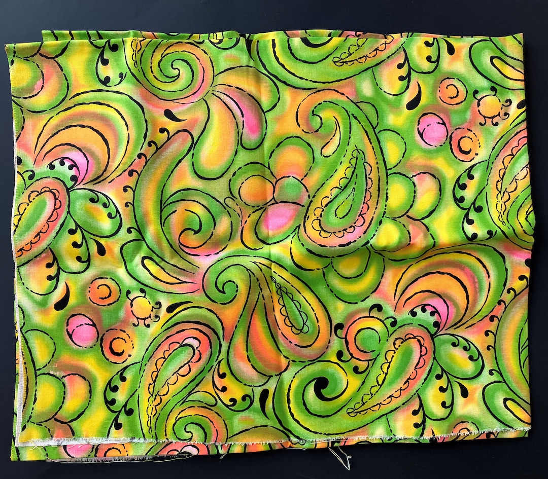Vintage Psychedelic Fabric - Etsy