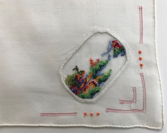 小物 1900s Hand Embroidery Handkerchief Vintage Embroidered Handkerchief Case/hankies Case/vintage