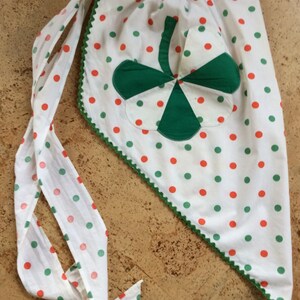 Vintage Apron With Three Leaf Clover and Polka Dots image 4