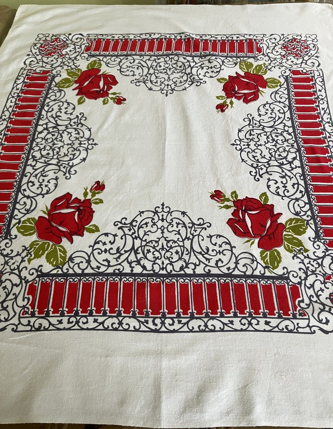 ETHNICAL U.S.A 　エスニカルU.S.A　TEXTILE 　レア Vintage Startex Tablecloth - Etsy