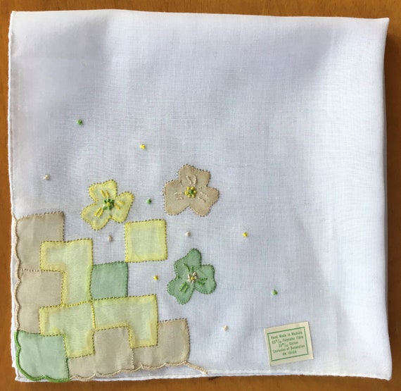 Vintage Madeira Applique Handkerchief - image 6