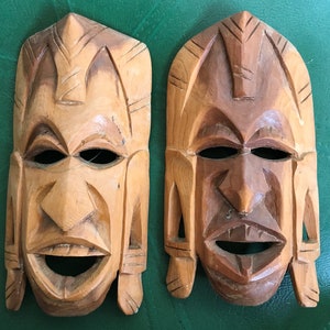 Vintage Kenyan Wood Carved Masks