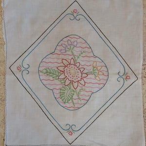 Flowered Embroidered Pillow Cover