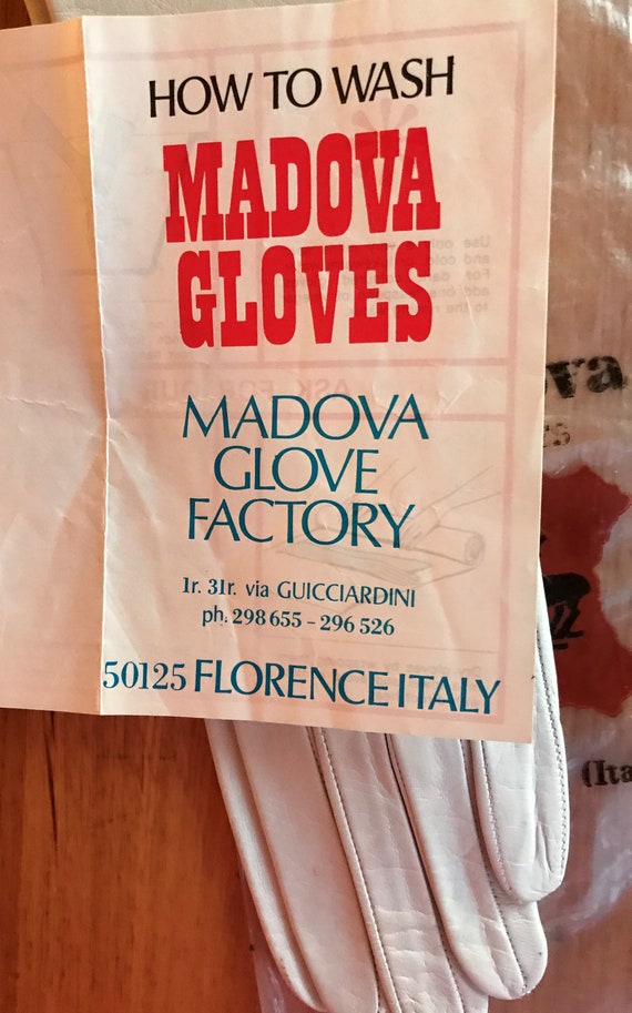 Vintage Italian Madova White Kid Gloves - image 8