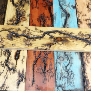 Lightning Struck 1x4 Lichtenberg Fractal Burned Pine Wood DIY Crafting Boards Planks Unfinished or 15 Colors 24" 36" 48" Custom Furniture Rd