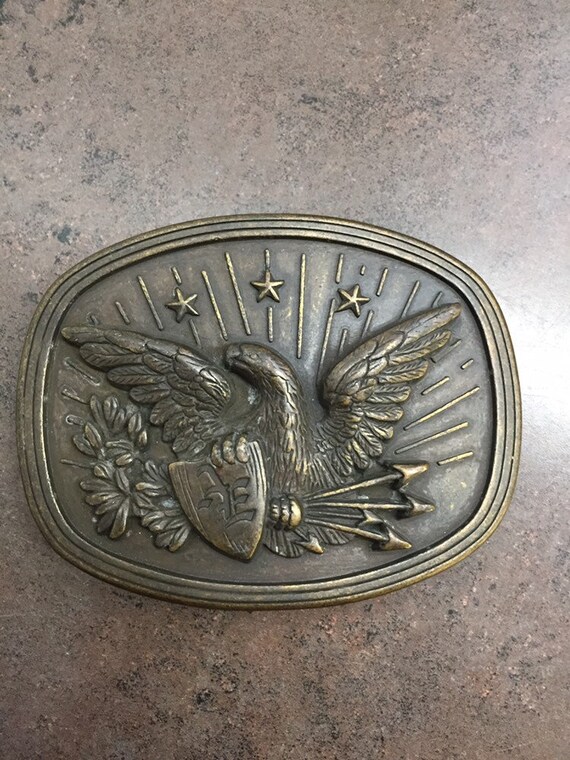 Vintage Belt Buckle American Bald Eagle Brass Eagle with Etsy