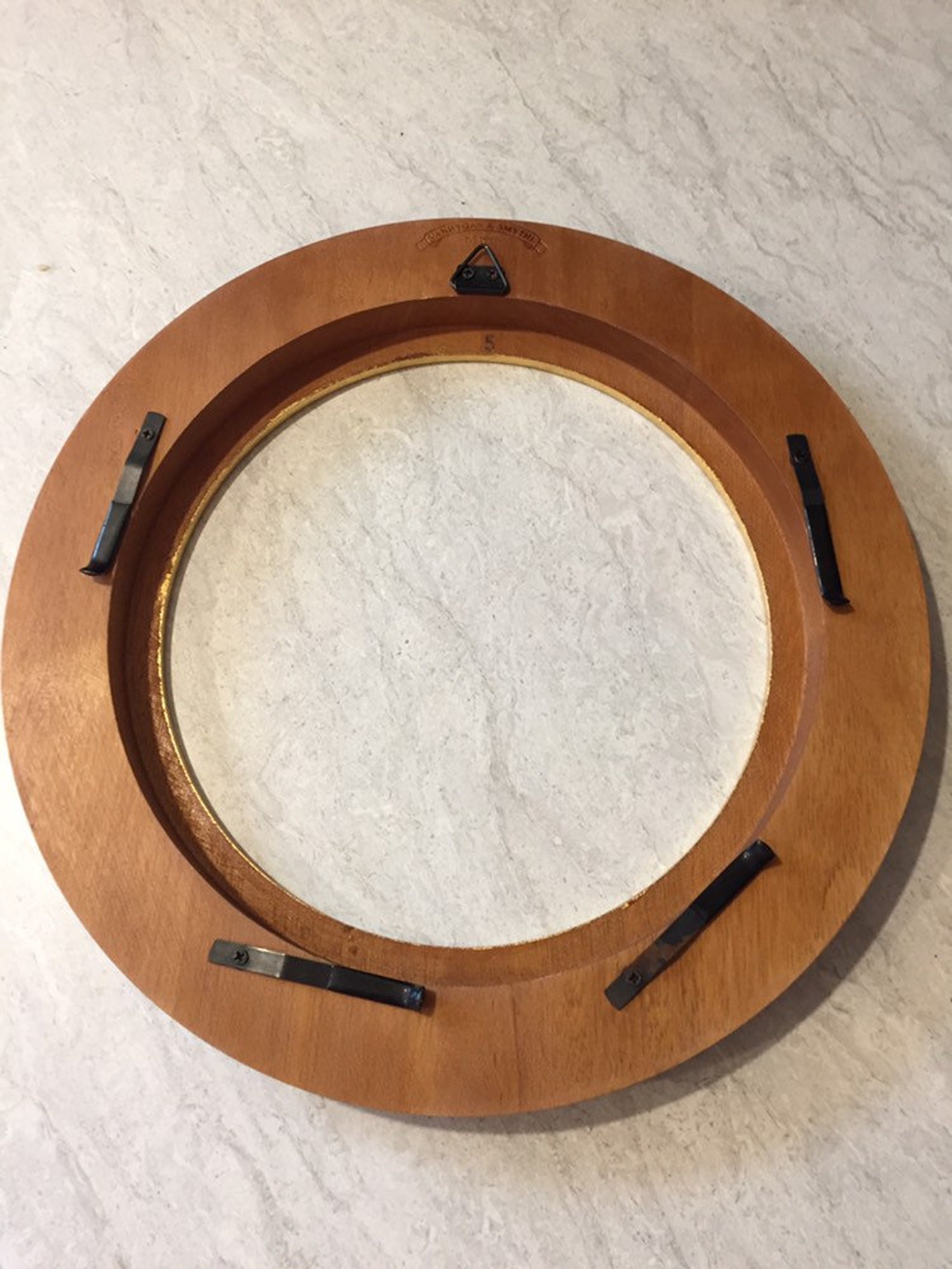 Vintage Plate Frame VanHygan & Smythe Round Wood Frame Etsy