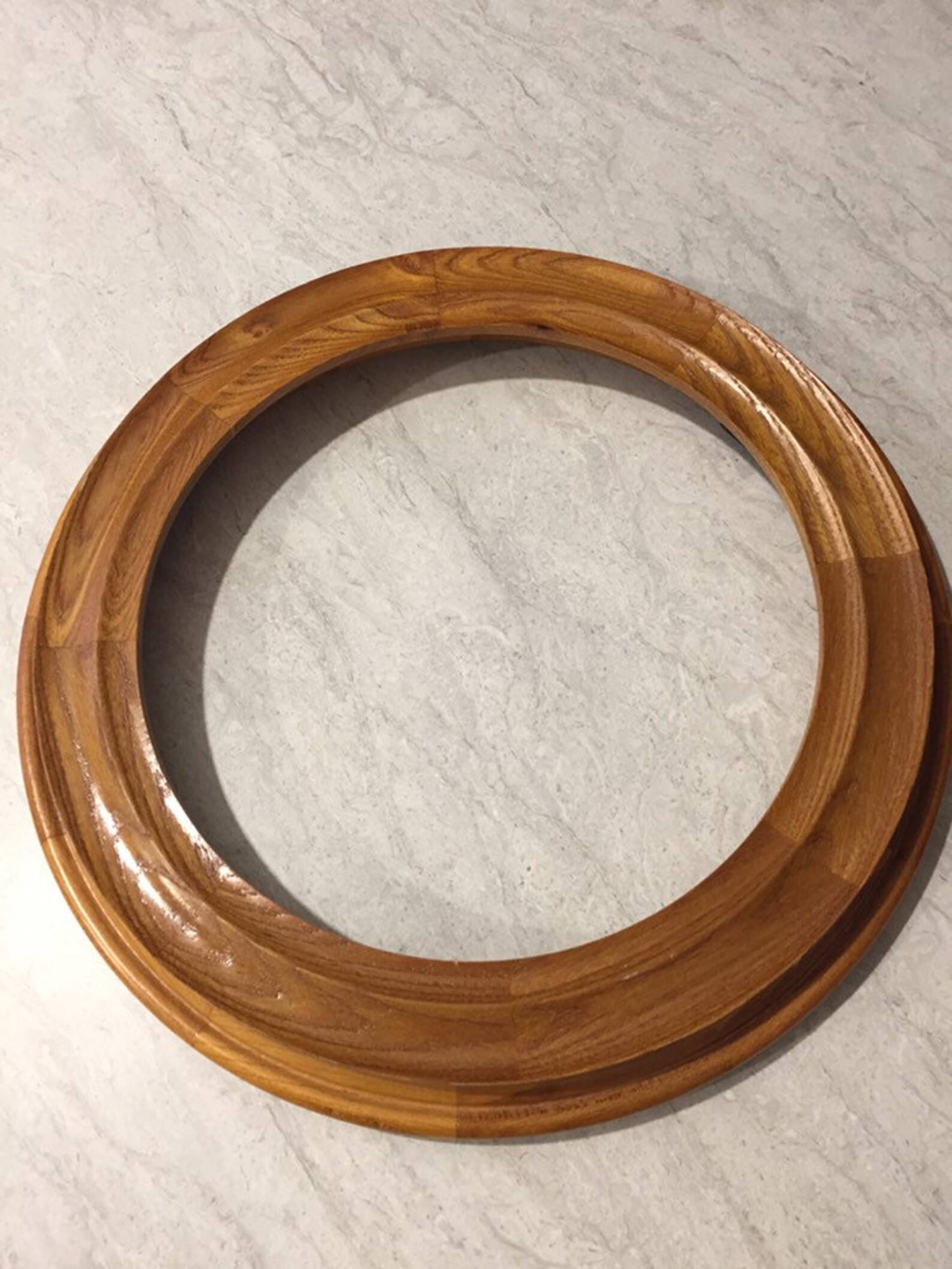 Vintage Plate Frame Oak Tone Wood Round Frame Holds Etsy