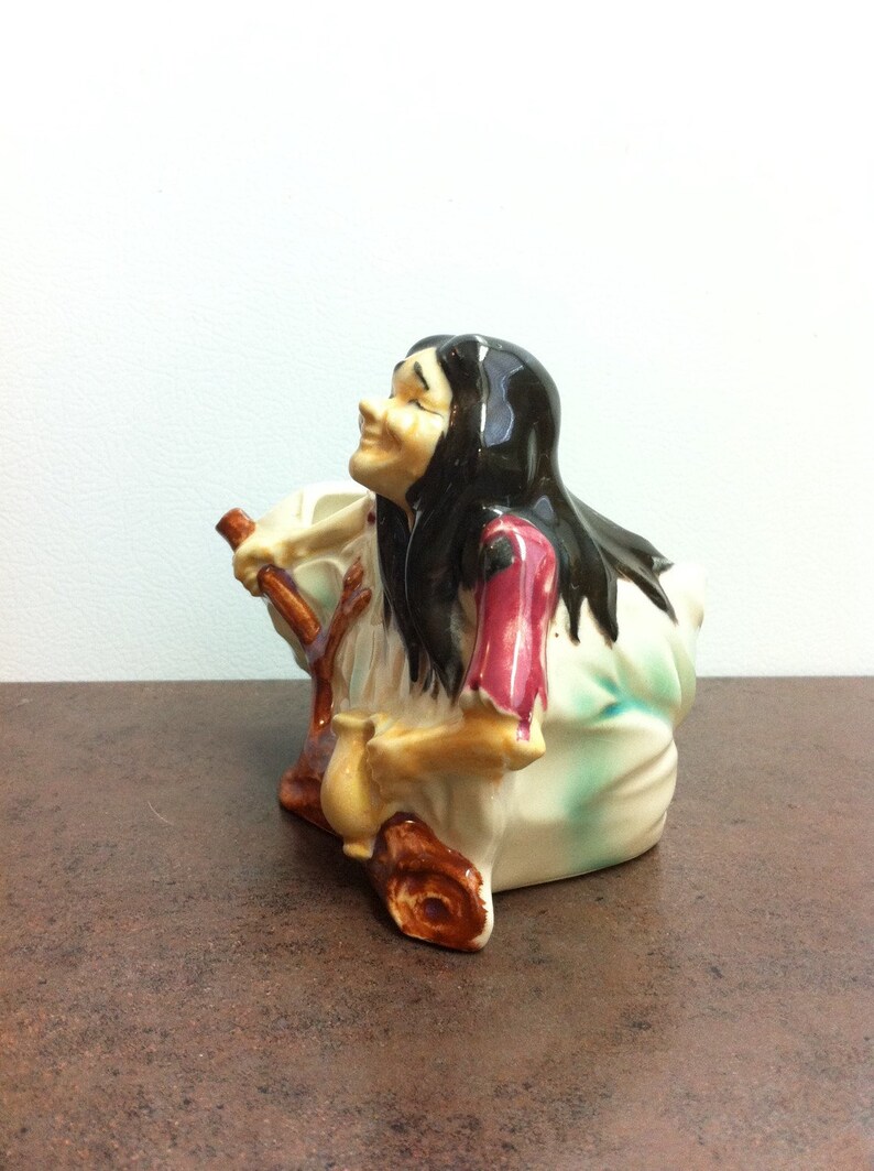 Native American Indian Plant Holder House Warming Gift Vintage Ceramic Planter