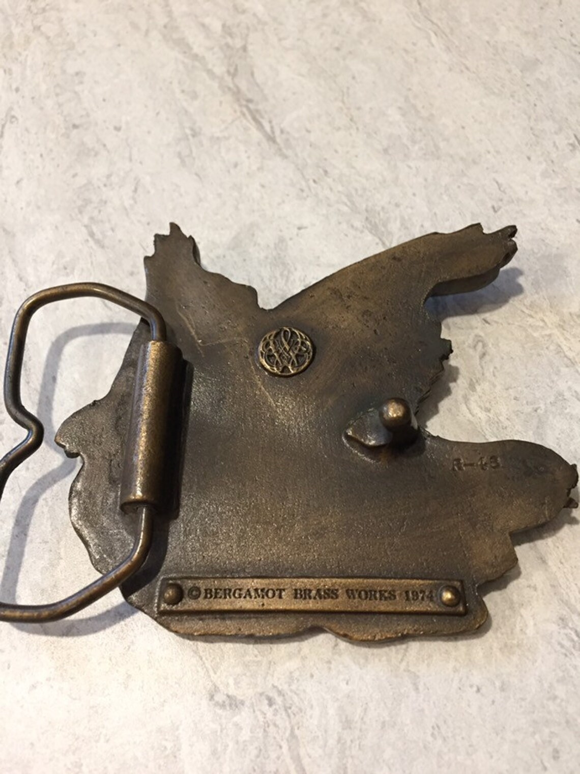 Vintage Eagle Buckle Bergamot Brass Works Belt Buckle Etsy