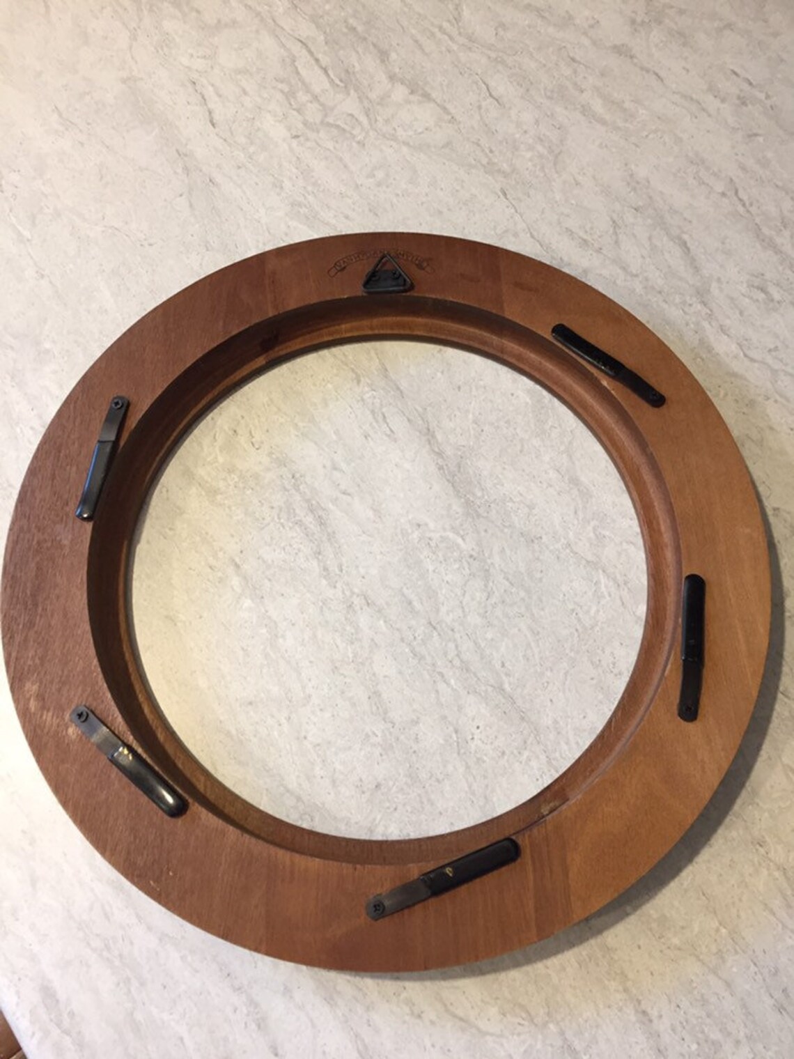 Vintage Plate Frame VanHygan & Smythe Round Wood Frame Etsy