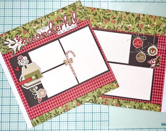The Holiday Life - The Most Wonderful Time of the Year - Christmas Layout - DIY 2-Page 12x12 PRECUT Layout Kit