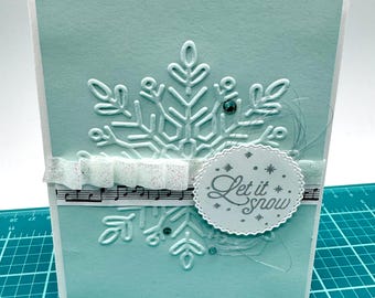 Christmas Card- Let it Snow Snowflake Cards - DIY 3-Card Kit