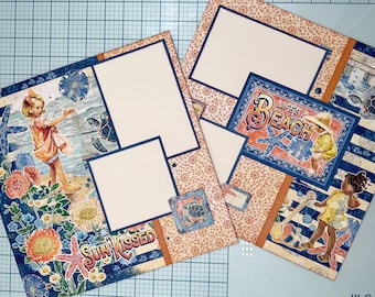 Sun Kissed - Life’s a Beach - Pre-cut 2-Page 12x12 Scrapbook Layout DIY Kit