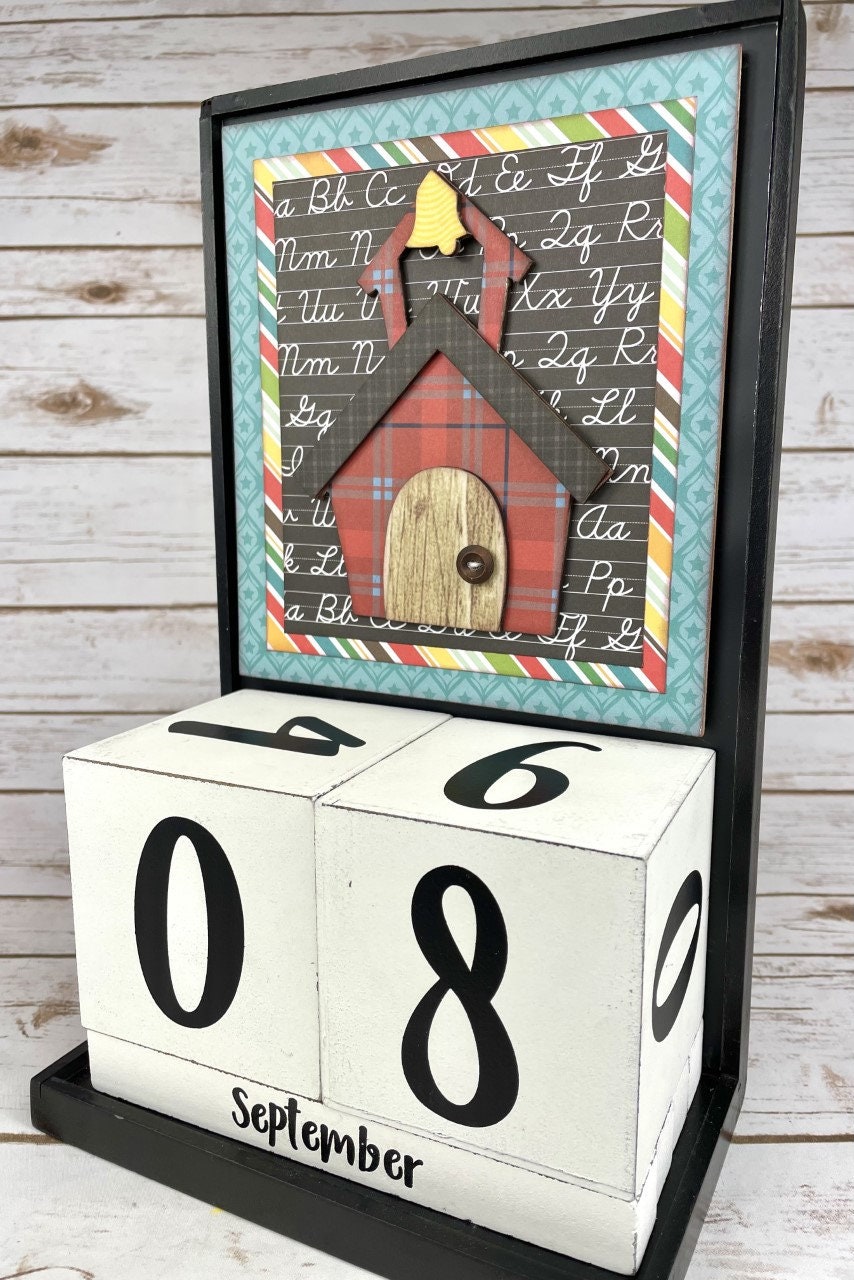 September - Schoolhouse - for Block Calendar / Countdown Calendar - DIY ...