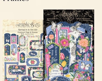 Spring is in the Air - Graphic 45 - Chipboard Tags and Frames Pack