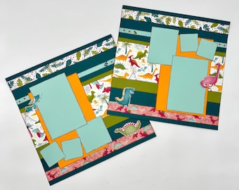 Dino Roar - Pre-cut 2-Page 12x12 Scrapbook Layout DIY Kit