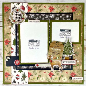 Happy Holidays - Carta Bella Christmas Layout - DIY 1-Page 12x12 PRECUT Layout Kit
