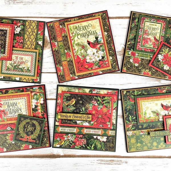 Warm Wishes - PRECUT Christmas Gift Card Holder Cards - 6-Card or 3-Card OPTIONS -DIY Card and Envelope Set